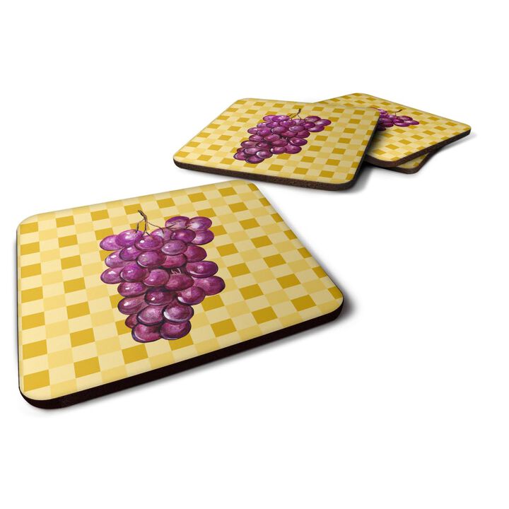 Caroline's Treasures Grapes on Basketweave Decorative coasters, 3.5, Multicolor