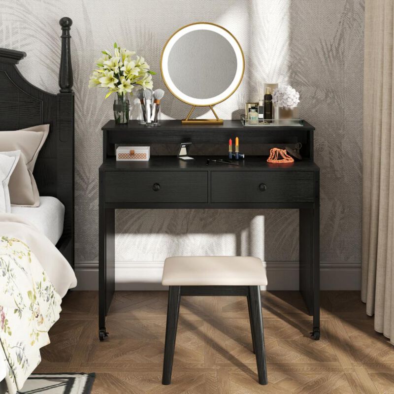 Hivvago Extendable Computer Desk with Pull Out Secondary Desk