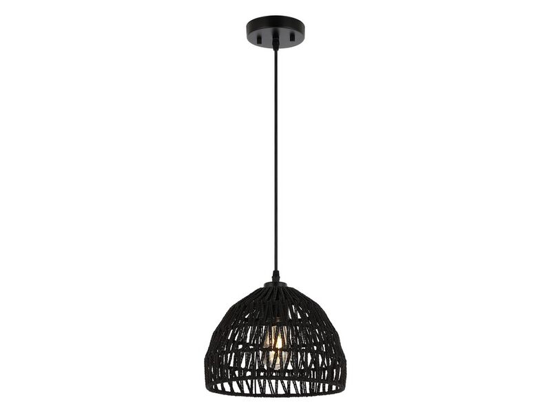Campana 1-Light Bohemian Modern Woven Rope/Iron LED Pendant
