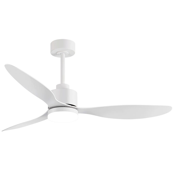 Breezary 52" LED Ceiling Fan with Light, DC Motor, 6 Speed Remote,3 Reversible Blades, Quiet