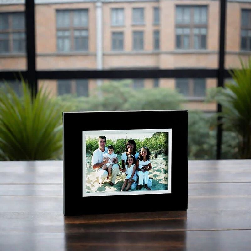 Ebony Black Frame With Silver Inner Trim Holds 5" x 7" Photo