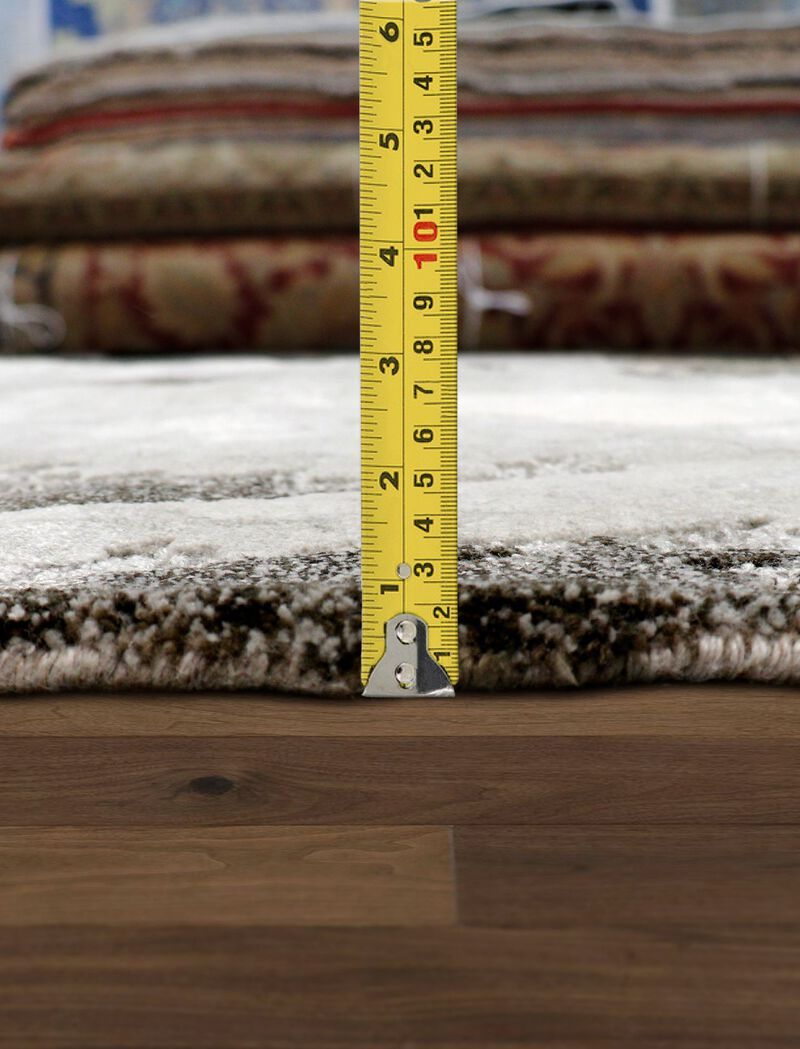 Pasargad Home Astrid Hand-Tufted Bsilk & Wool Brown Area Rug- 5' 1" X 7' 5" image number 5
