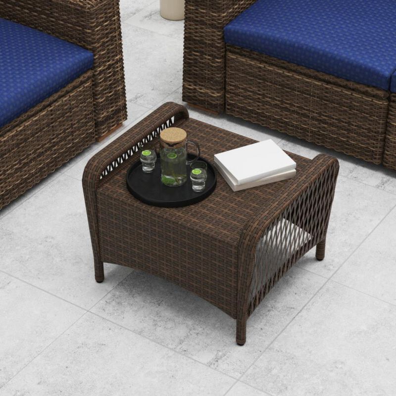 Outdoor Patio Ottomans with Removable Cushions for Garden or Backyard Seating image number 4