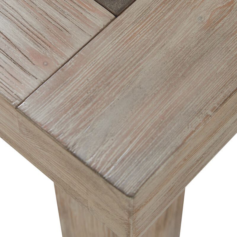 24 Inches Wooden End Table with Grains, Brown-Benzara image number 3