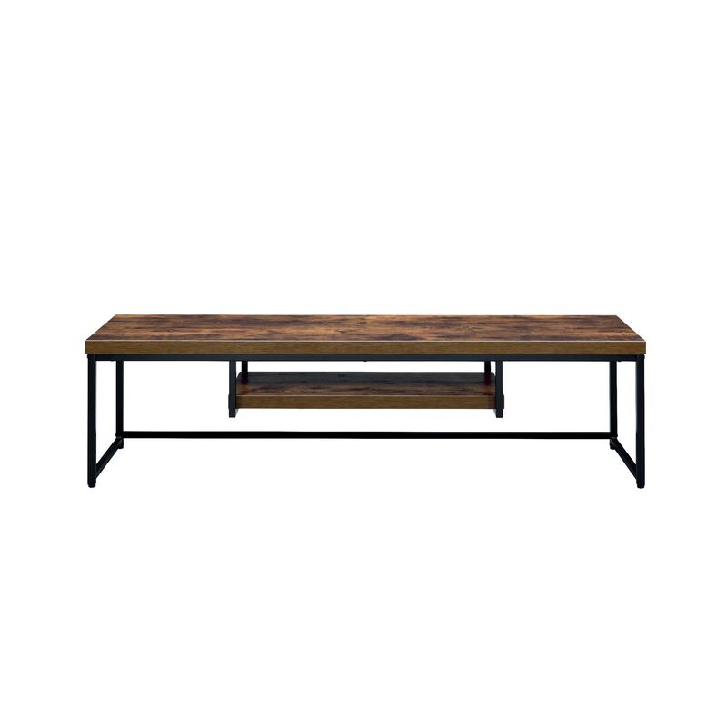 ACME Bob TV Stand, Weathered Oak & Black