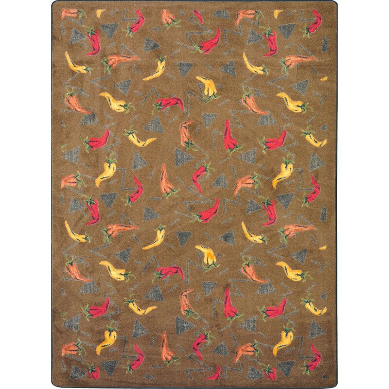 Joy Carpets Kaleidoscope Jalapeno Fiesta 7'8 x 10'9 Area Rug in Color Chocolate