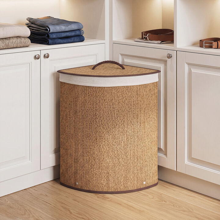 15 Gallon Wicker Laundry Hamper with Removable Liner and Lid