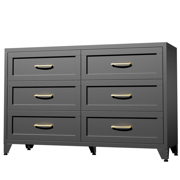 Kankes 6 Drawer Metal Dresse