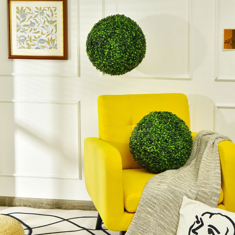2 Pieces Artificial Boxwood Topiary Ball Tree Set