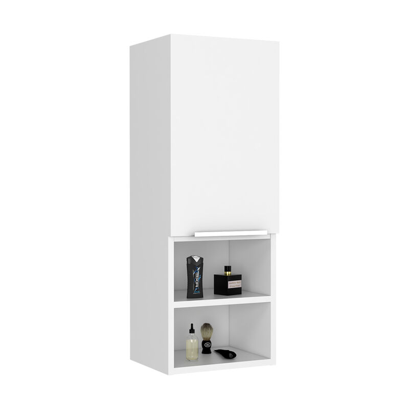 DEPOT E-SHOP Savona Medicine Single Door Cabinet, Two Interior Shelves, Two External Shelves, White