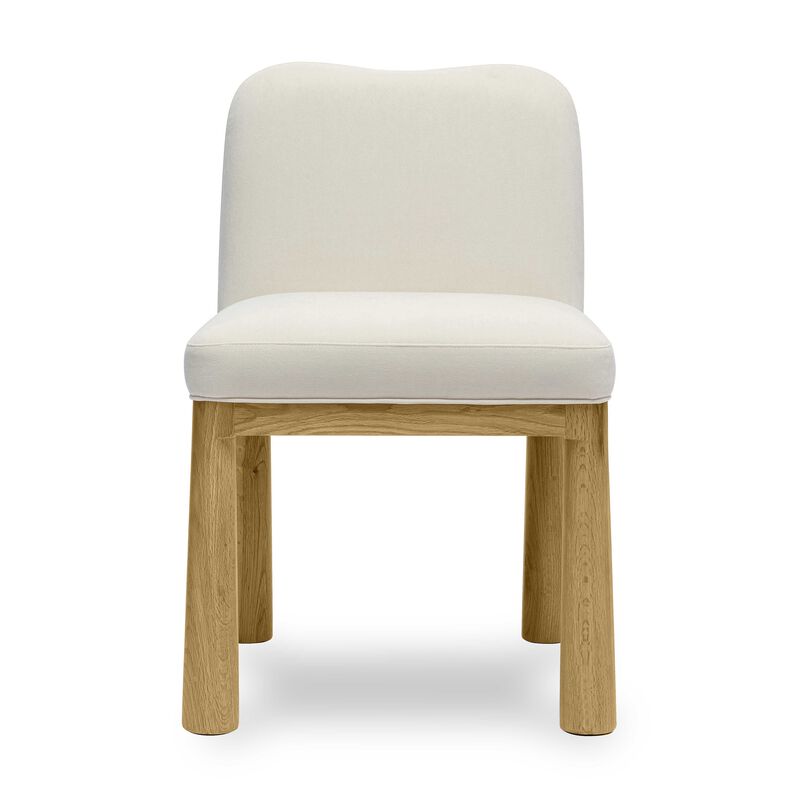 Tiara Cream Velvet Oak Dining Chair
