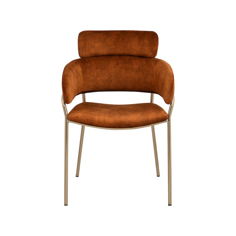 Meridian Furniture Yara Cognac Velvet Dining Chair, Set of 2