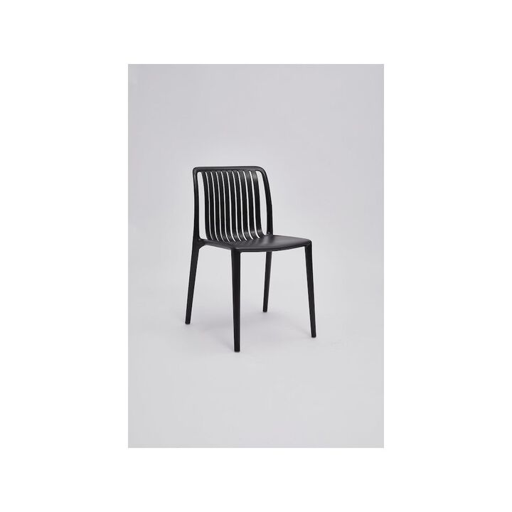 Set of 4 Polypropylene Side Chair, Black