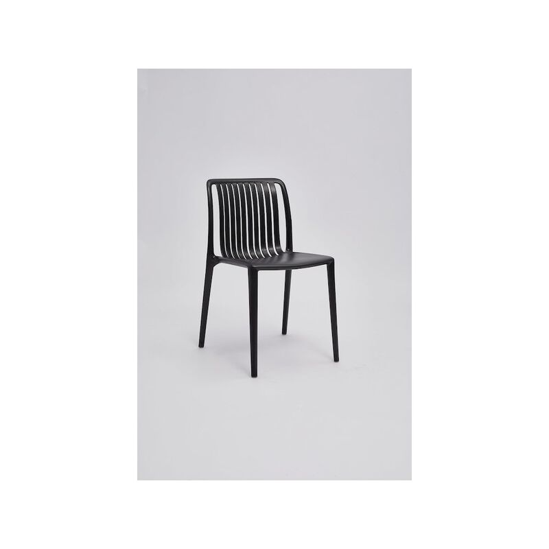 Set of 4 Polypropylene Side Chair, Black