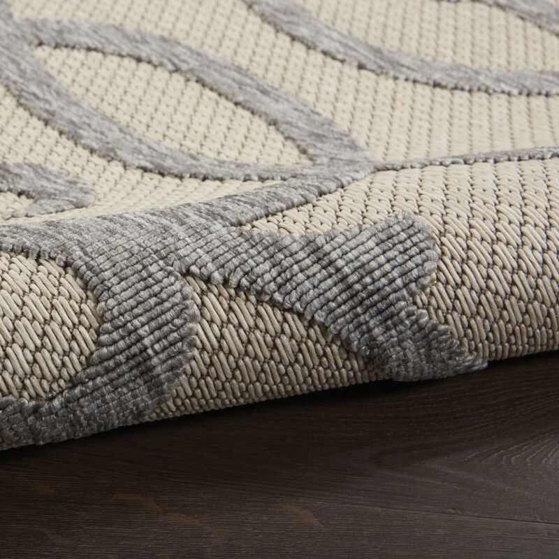 HomeRoots 7' X 10' Cream And Gray Trellis Indoor Outdoor Area Rug image number 2
