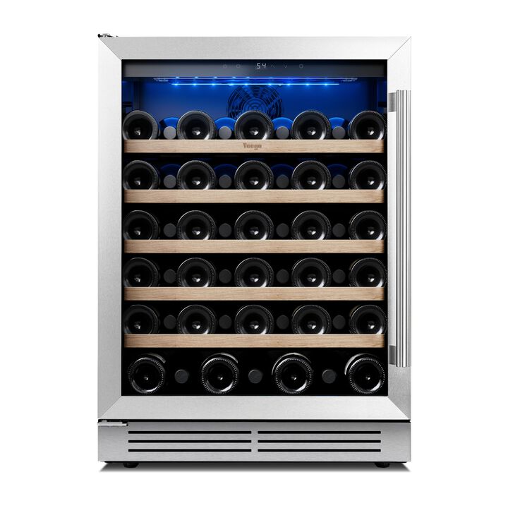 24" Wine Refrigerator Cooler, Holds 52 Bottles, Built-in or Freestanding, Perfect for Home, Kitchen or Bar