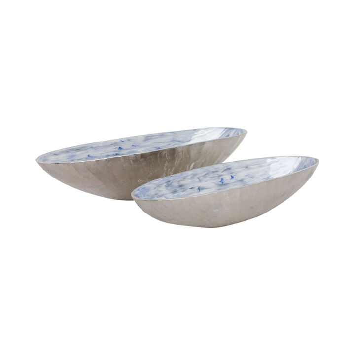 S/2 20/23" Oval Metal Bowl