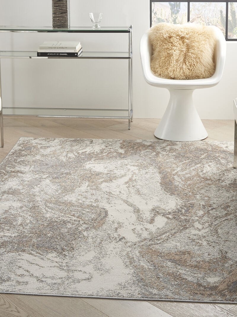 Elation ETN02 Ivory/Gray 4' x 6' Rug