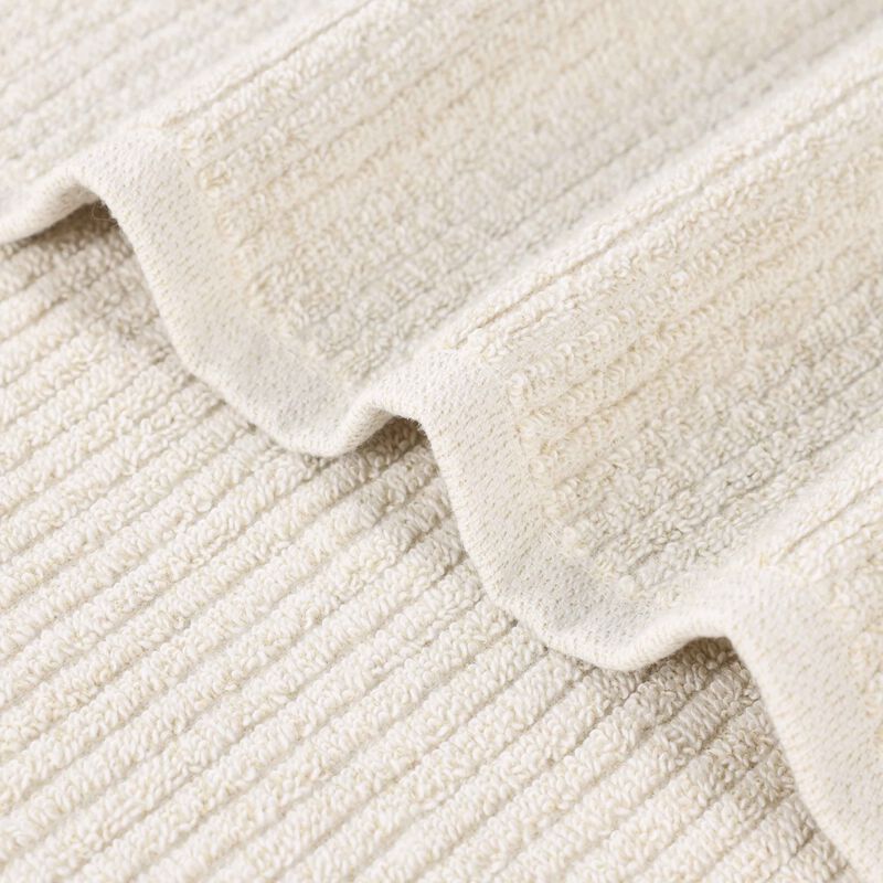 Set of 6 Cotton Blend Hand Towels with Textured Ribbed Design image number 2