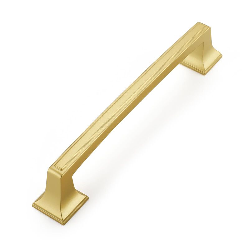 Haidms 10 Pack Gold Cabinet Handles 5 inch Hole Centers Gold Cabinet Pulls Gold Drawer Pulls for Kitchen, Square Dresser Handles