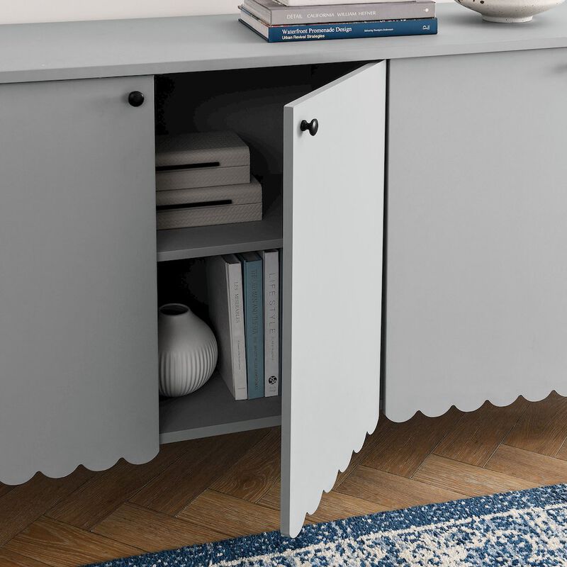Modway Emmeline 4-Door Scalloped Sideboard in Sage image number 9