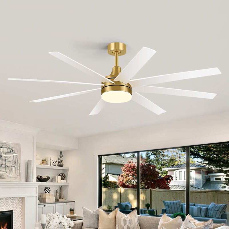 Breezary 65" LED Ceiling Fan with Light, 8 Blade, 6 Speed DC Motor, Remote Control image number 9