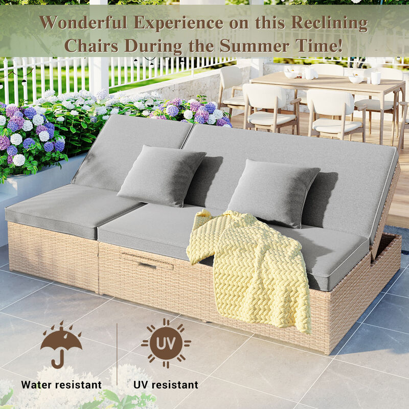 Merax Outdoor Double Sunbed Conversational Set image number 4