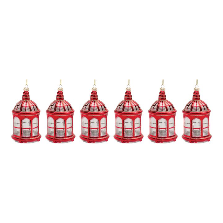 Lantern Christmas Ornament for Holiday Tree Decoration (Set of 6)
