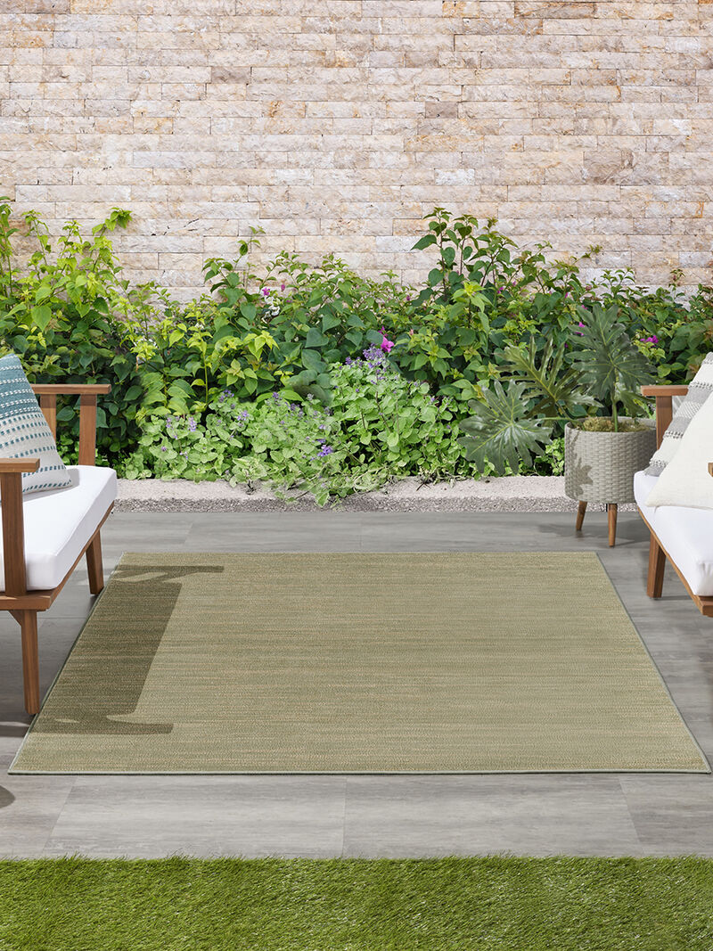 Nourison Essentials NRE01 Green/Gold 5' x Square Rug image number 1