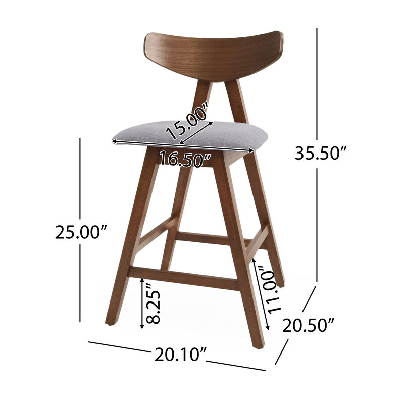 Streamdale Mid-Century Mod Counter Stools Retro Splayed Legs, Upholstered Comfort image number 4