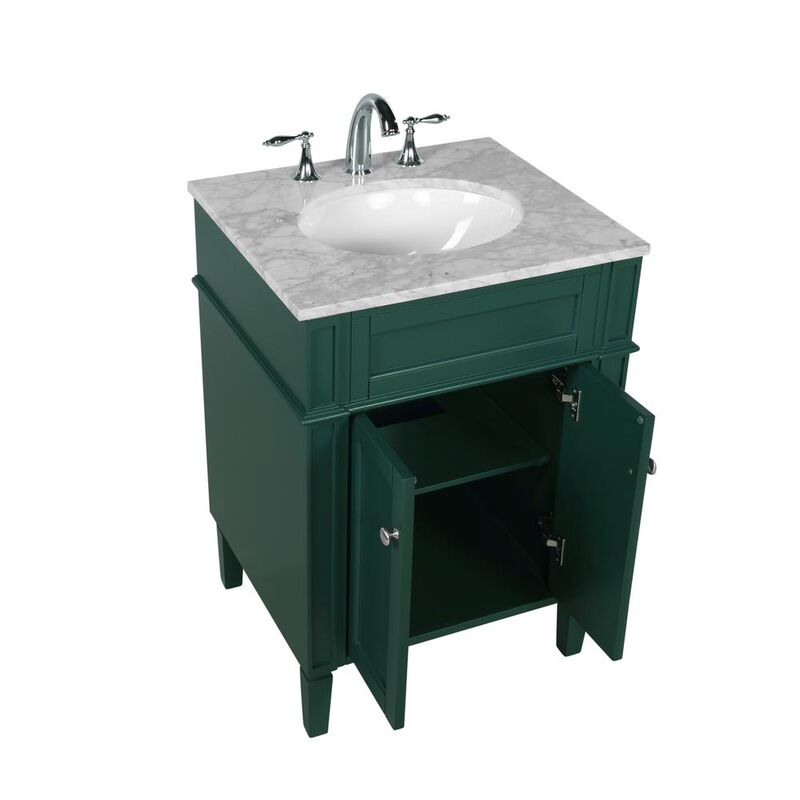 Elegant Kitchen and Bath 24 inch Single bathroom vanity in green