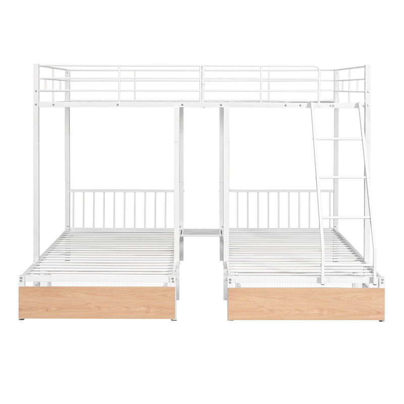 Merax Full Over Twin & Twin Bunk Bed