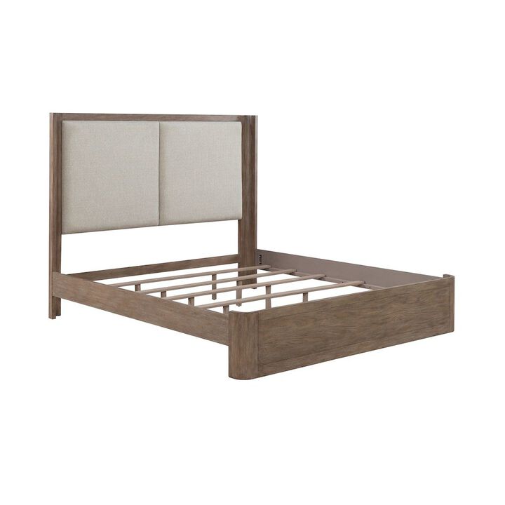 Liberty Furniture South Bend Queen Upholstered Shelter Bed Contemporary  - Burnished Clay