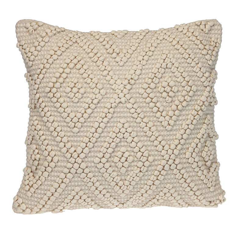 HomeRoots 20" Off White Geometric Cotton Throw Pillow image number 0