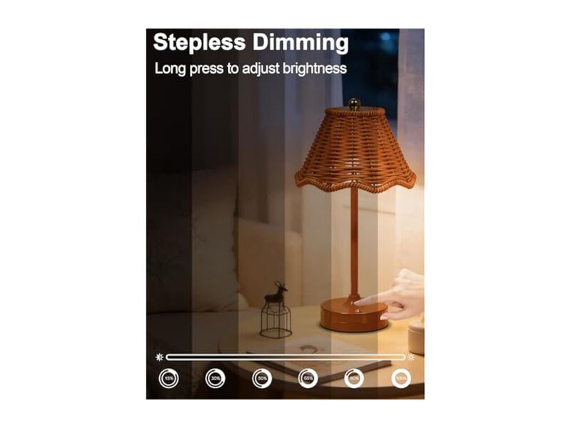 Rechargeable Cordless Dimmable Desk Lamp For Bedroom Office Desk image number 2