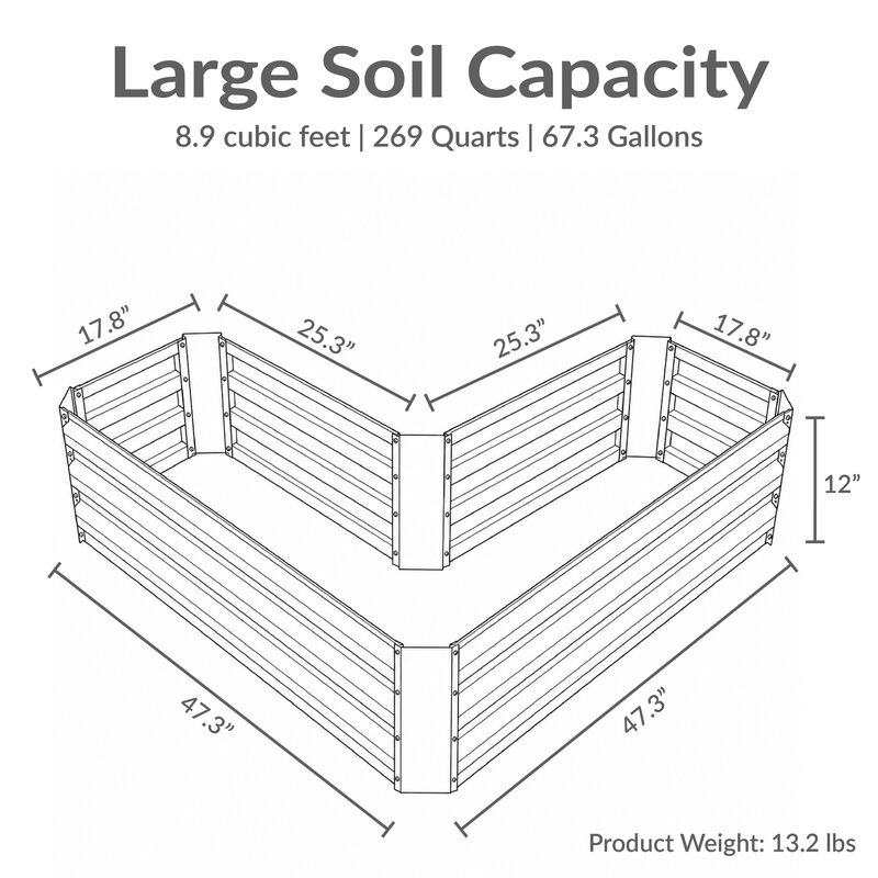 L-Shaped Galvanized Steel Raised Planter Bed image number 4