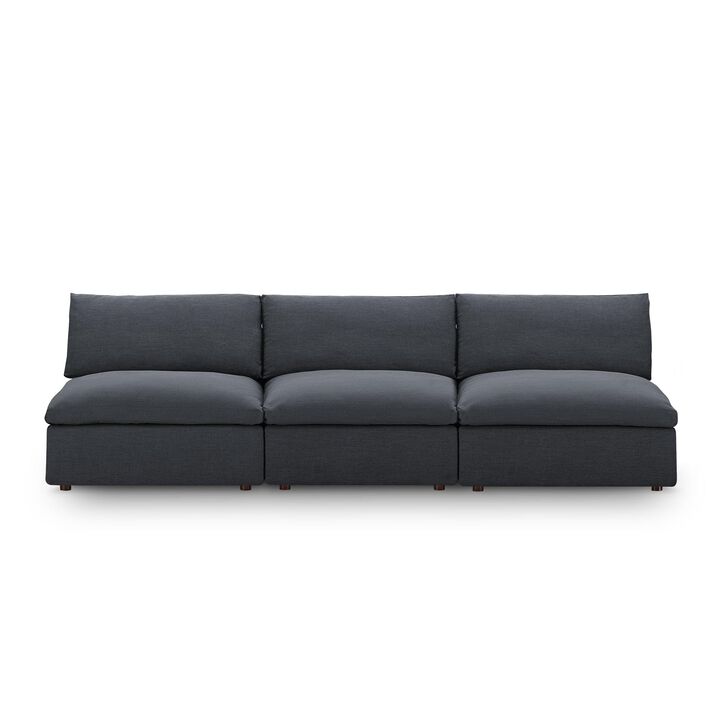 Modway Commix Down Filled Overstuffed 3-Piece Armless Sectional Sofa