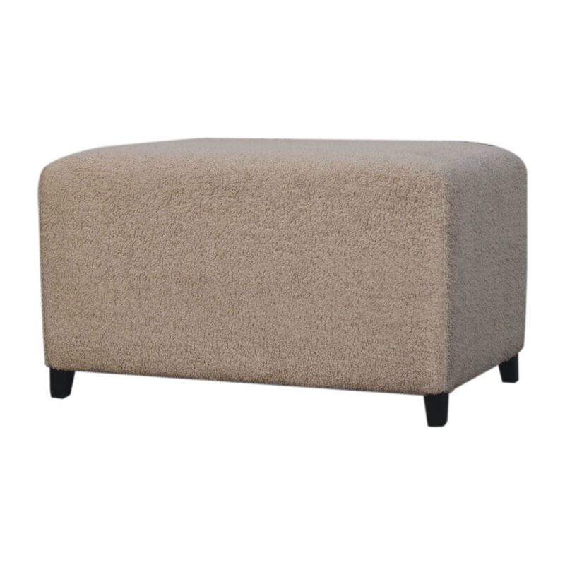 Artisan Furniture Solid Wood Bliss Cream Boucl&eacute; Ottoman