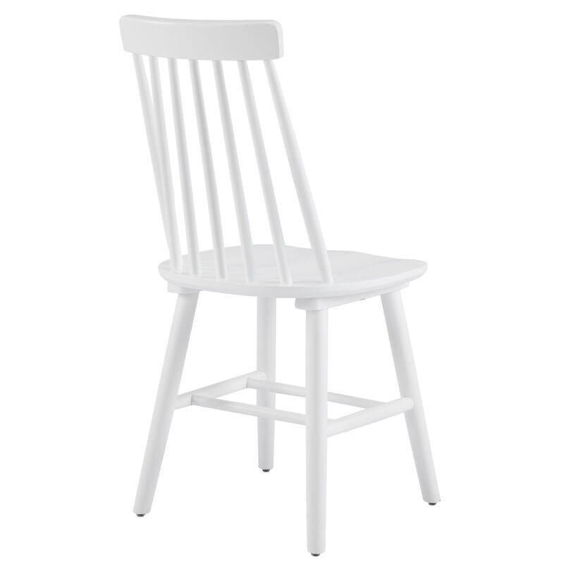 HomeRoots Set of Four White Solid Wood Windsor Back Dining Side Chairs image number 3
