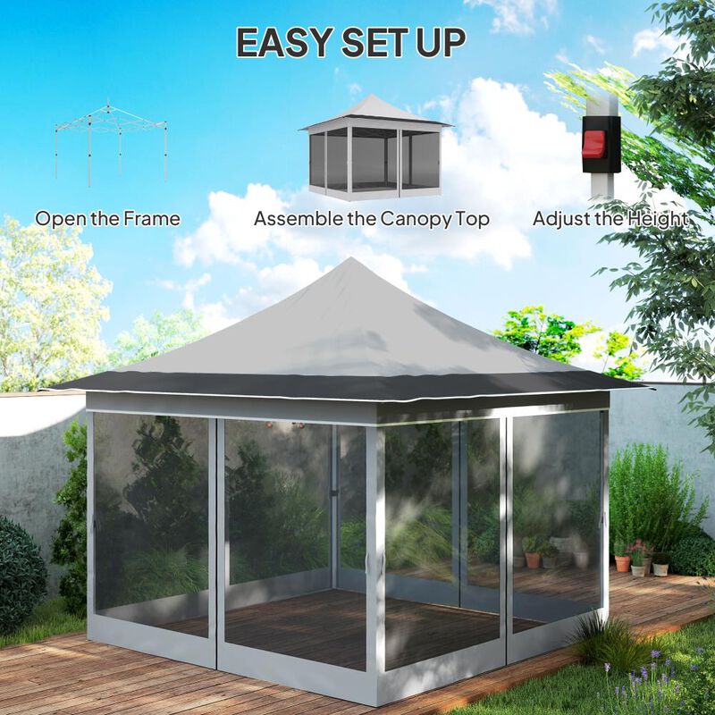 Hivvago 12x12 Pop Up Canopy Tent with Mesh image number 3