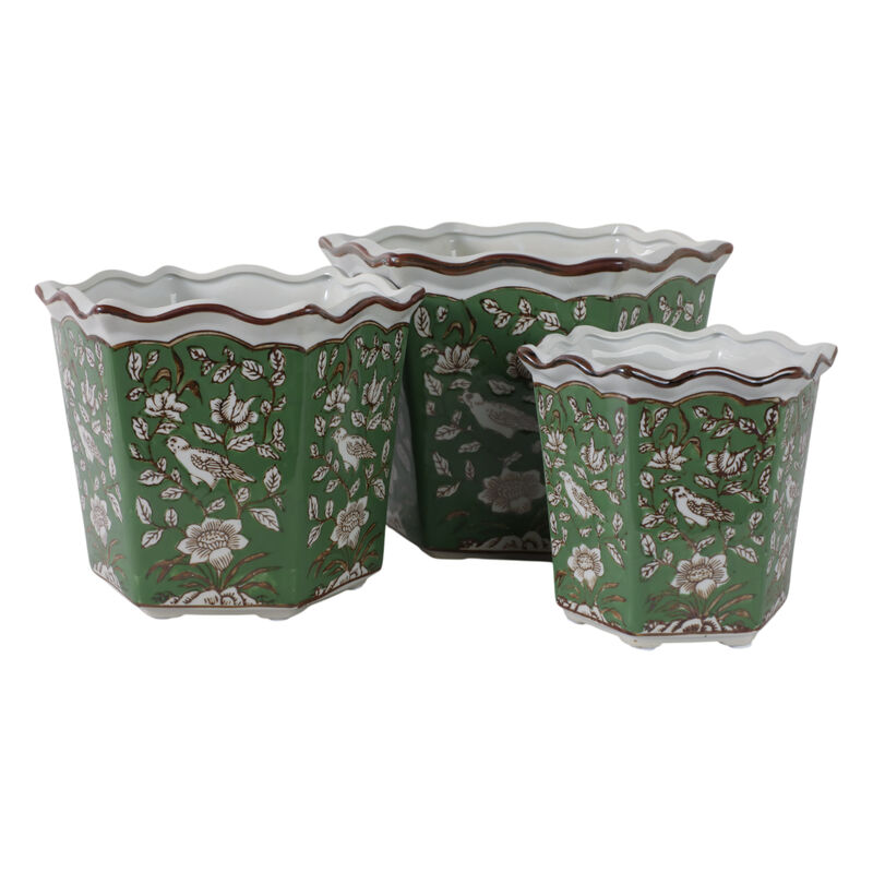 S/3 Chinoiserie Bird Planters image number 5