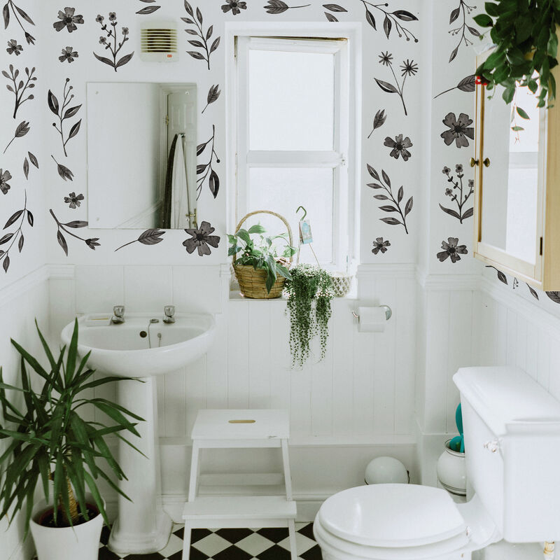 Inked Florals Wall Decals