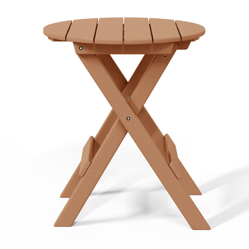 WestinTrends HDPE Outdoor 24.5 Inch Round Portable Folding Patio Dining Table