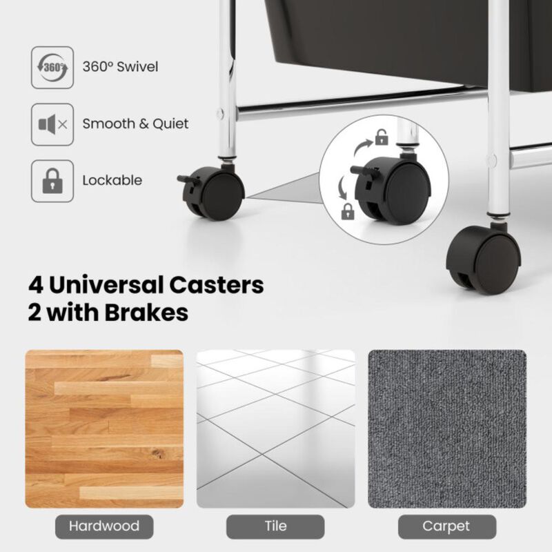 Hivvago 9-Drawer Rolling Storage Cart with Colorful Drawers and Metal Frame