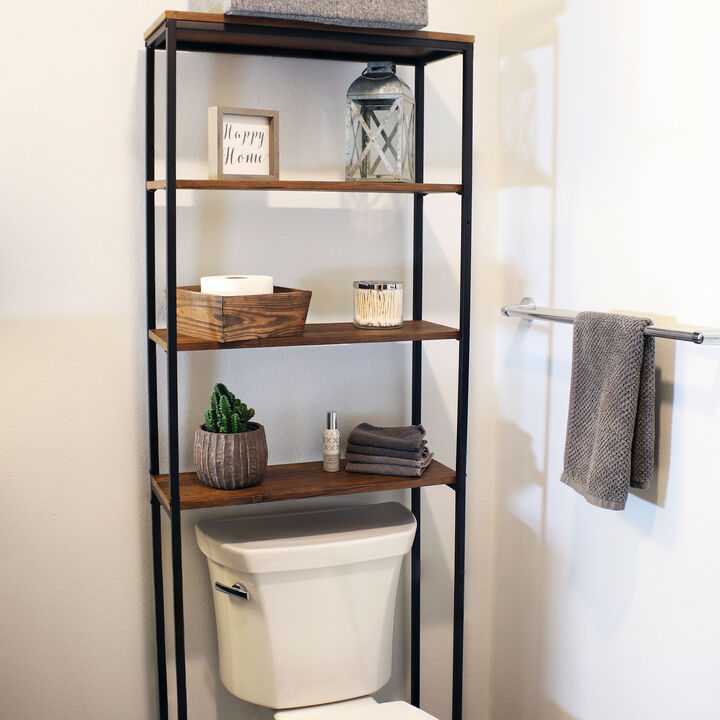 Sunnydaze 4-Tier Industrial Over-the-Toilet Storage Shelf