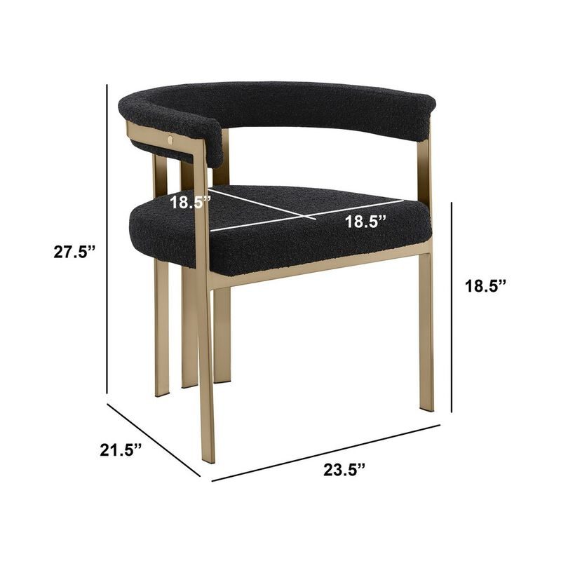 Best Quality Furniture 5Pc Round 48X48 Dining Set With 4 Black Boucle Chairs