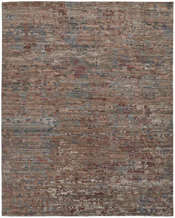 2 X 3 Red And Blue Wool Abstract Hand Knotted Area Rug