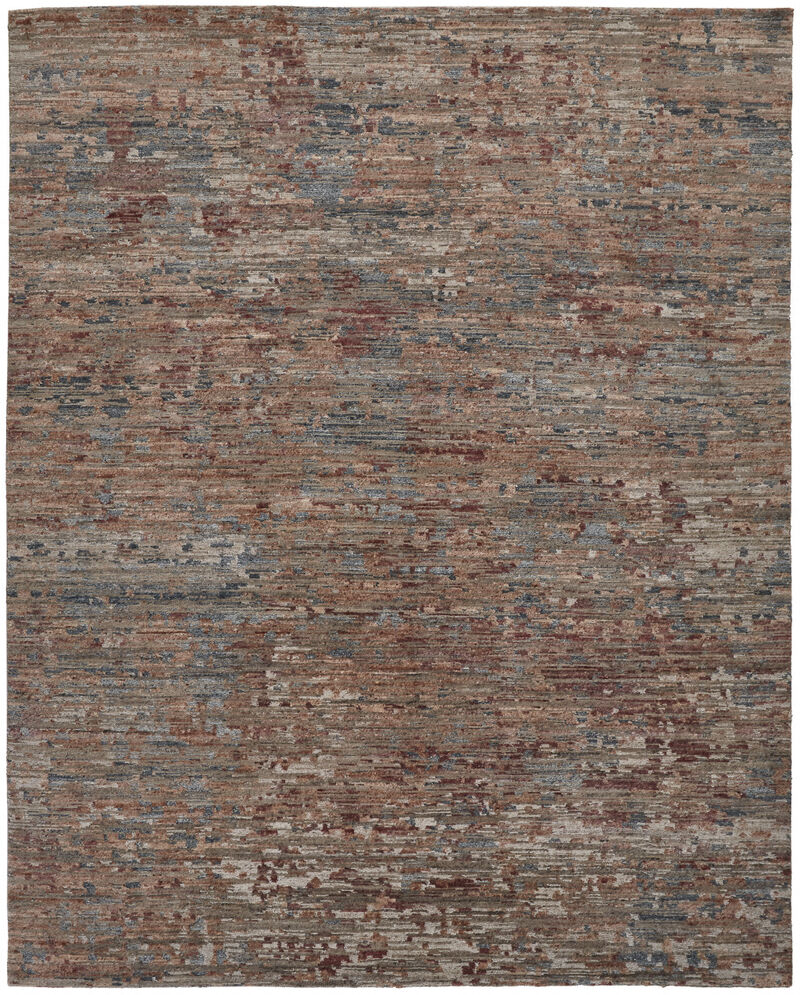 2 X 3 Red And Blue Wool Abstract Hand Knotted Area Rug image number 0