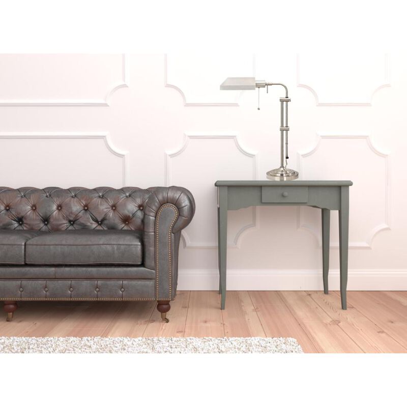 Hivvago 26" Nickel Metal Adjustable Table Lamp With Nickel Rectangular Shade