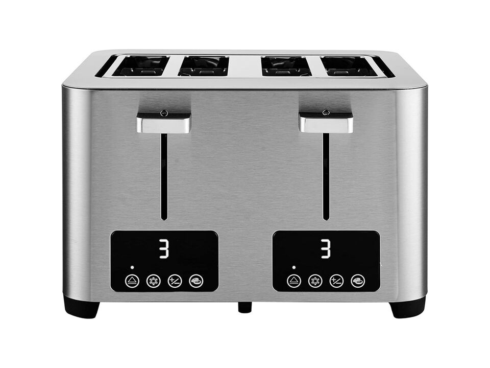Salton ET2084 Extra Large 4 Slice Toaster, 6 Browning Levels, 1500 Watts, Stainless Steel
